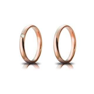 Rose Gold Wedding Ring Mod. Confort mm. 3