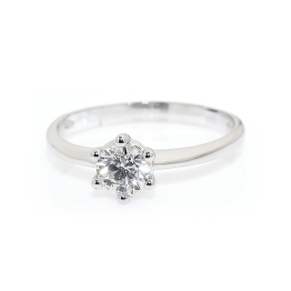 750 Mill. White Gold Solitary Ring with Cubic Zirconia