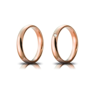 Rose Gold Wedding Ring Mod. Confort mm. 4