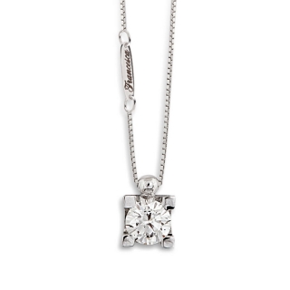 18 Kt White Gold Necklace KT.0.25 F-Vs