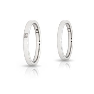 Wedding Ring in 925 Silver 2,5 mm. Confort Flat