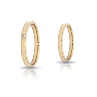 Yellow Gold Wedding Ring 2,5 mm. Confort Flat