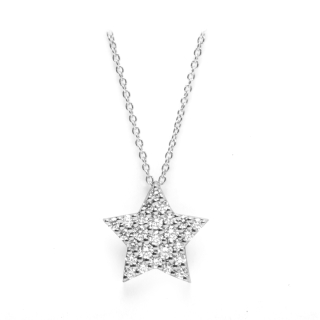 18 Kt White Gold Necklace KT.0.19 F-Vs