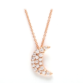 18 Kt Rose Gold Necklace KT.0.16 F-Vs