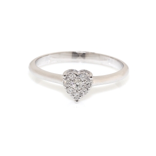 18 kt White Gold Ring with Kt. 0,10 Natural Diamonds