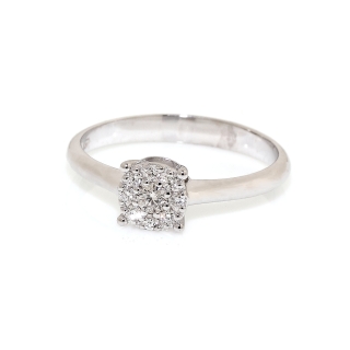 18 kt White Gold Ring with Kt. 0,14 Natural Diamonds