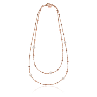 UNOAERRE - Rose  Bronze Necklace with Pearls