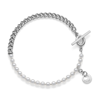 UNOAERRE - White Silver Bracelet with Pearls