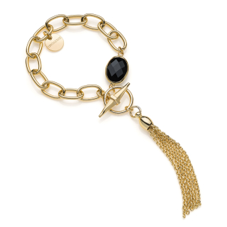 UNOAERRE - Yellow Bronze Bracelet whit Black Stone
