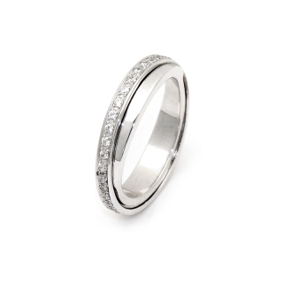 White Gold Wedding Ring mod. Barcellona mm. 4,1