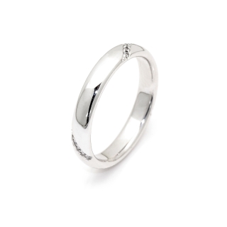 White Gold Wedding Ring mod. Madrid mm. 3,8