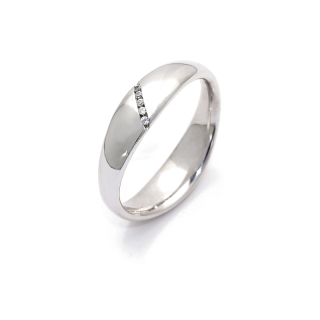 White Gold Wedding Ring mod. Phuket mm. 5