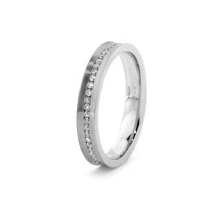 White Gold Wedding Ring mod. Tulipano Eternity mm. 3,5