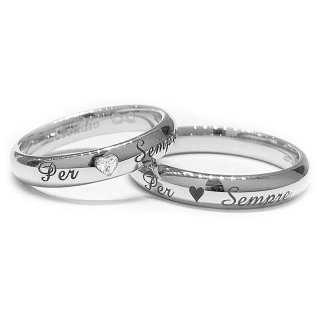 White Gold Wedding Ring mod. Italiana mm. 3,8