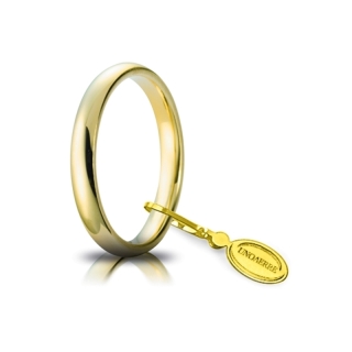 UNOAERRE Wedding Ring in 18k Yellow Gold mod. Comoda 3 mm.