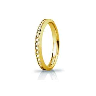 UNOAERRE Wedding Ring in 18k Yellow Gold mod. Venere Slim with Diamonds