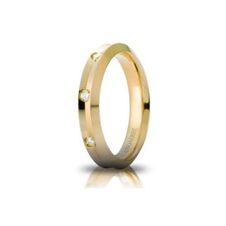 Fede UNOAERRE Oro Giallo 18 Kt. 750 mod. Corona con 8 Diamanti