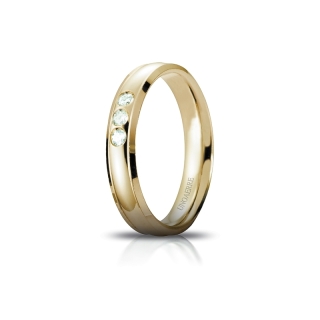 Fede UNOAERRE Oro Giallo 18 Kt. 750 mod. Orion con 3 Diamanti