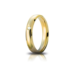 Fede UNOAERRE Oro Giallo 18 Kt. 750 mod. Orion con Diamante