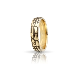 Yellow Gold Wedding Ring mod. Kenya mm. 5