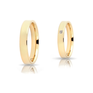 Yellow Gold Wedding Ring 4 mm. Confort Flat