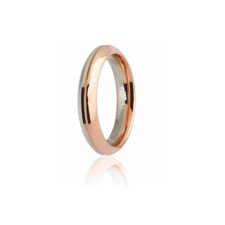 UNOAERRE 18Kt Two-Color Gold Wedding Ring Mod. Eterna - Coll. 9.0